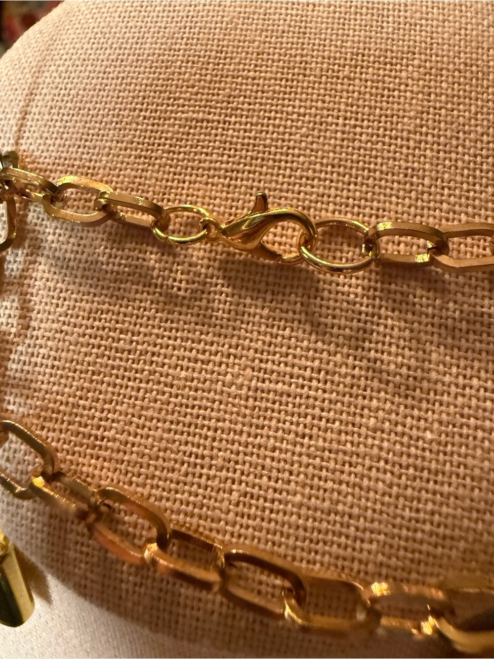 LV Gold Chain Bracelet with Black Logo Disc and Padlock - Picture 6 of 7